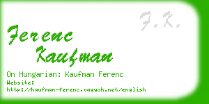 ferenc kaufman business card